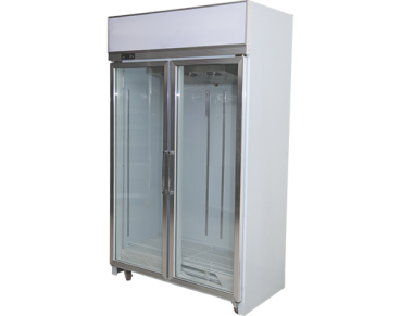 double door vertical showcase